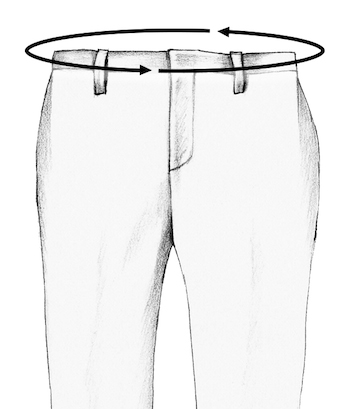 Depth of waistband = ширина пояса